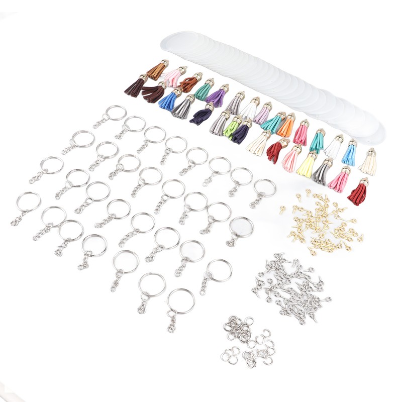 200pcs Acrylic Key Ring Kit 30 Acrylic Blank 30 Key
