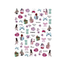 Generic Fashion Accessories Nail Sticker Life Perfume Handbag High Heel Flower Decals Xh866Sa Nail Wraps Stickers Manicure Supplies for Women Nails Full Long Lasting Easy Apply and Remove