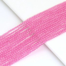 3mm Pink Crystal Round Faceted Beads, Sku#U1865