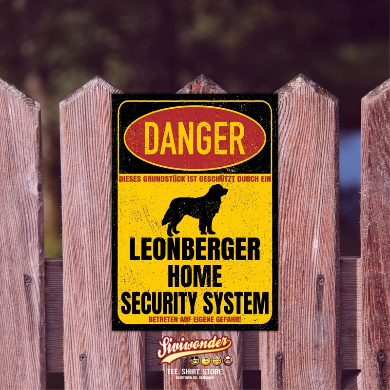 Leonberger Sign Danger Security System Door Sign Dog Sign Dog
