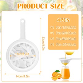 Sieve Filter, Fine Sieve with Handle, 400/300/200/100 Mesh Kitchen Strainer, Plastic, Ultra Fine Funnel Filter, Household Strainer, Hand Strainer, Small Strainer for Juice, Milk, Coffee, Soy Milk