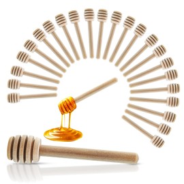 50Pcs Wooden Honey Dipper Stick, 3.3 Inch Honey Stirrer Honey Wand Small Honeycomb Stick, Portable Honey Spoons for Honey Jar Dispense Drizzle Honey and Wedding Party