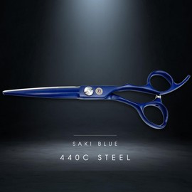 6" Blue Professional Hair Cutting Scissors - 440C Steel With Blue Titanium Finish - Convex Blade - For Stylists and Barbers
