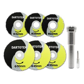 DARTOTEK Wood Cutting Discs, Tungsten Carbide Cutting Wheel, Cutting Disc on Wood with Nails 22 mm/25 mm/32 mm/35 mm/45 mm/50 mm + Round Removable Shaft + One Piece Screwdriver