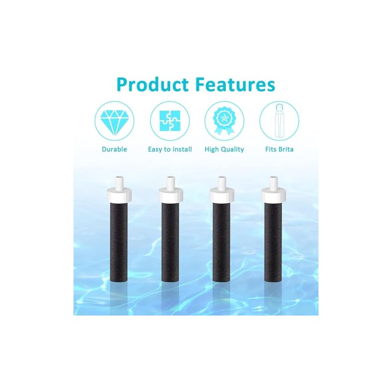 Brita Bottle Mouthpiece Replacement - 3PC Silicone Mouthpiece, 4PC Filter