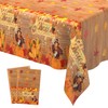 Thanksgiving Tablecloth Plastic, 2 Pack 54 x 108 Inch Fall