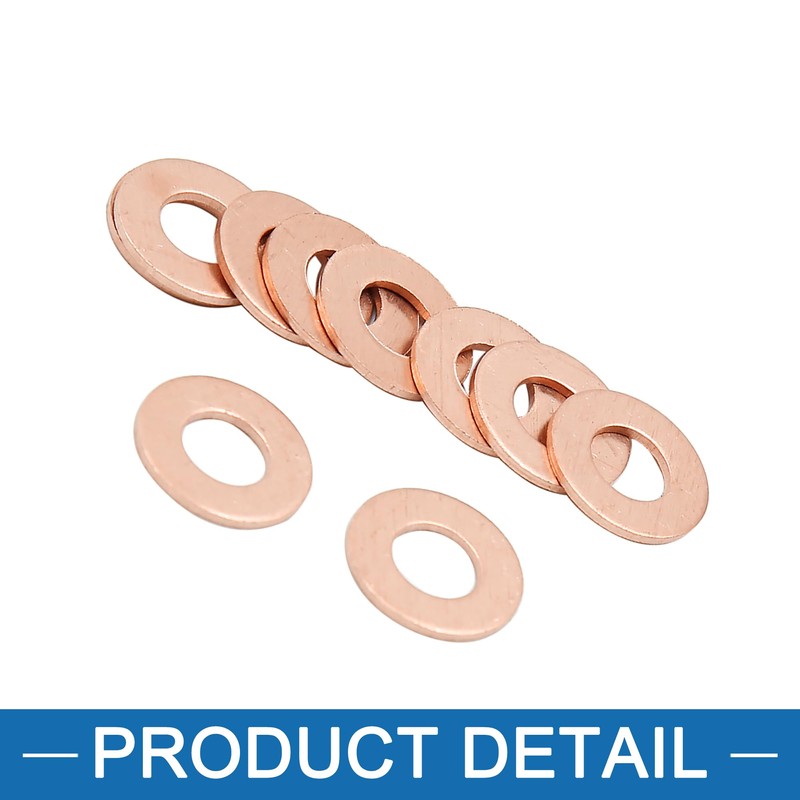 A ABSOPRO Copper Crush Washers Flat Sealing Gaskets Rings M10x20x1mm