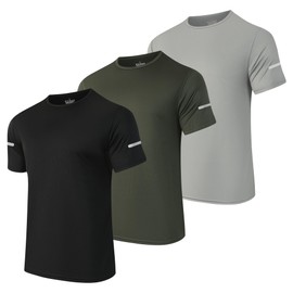 MTTYYD Men's Short Sleeve Mesh T-Shirts Athletic Quick Dry Shirts Running Shirts Moisture Wicking 3 Pack-L