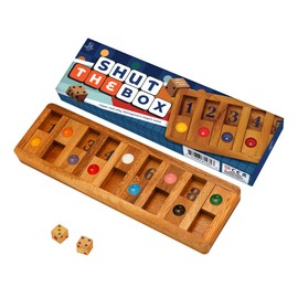 BSIRI Shut The Box Board Games with Math Kids Player Wooden Box of Brain Teaser Puzzles for Family Educational and Get Fun on Game to Teach Kids to Count on Math