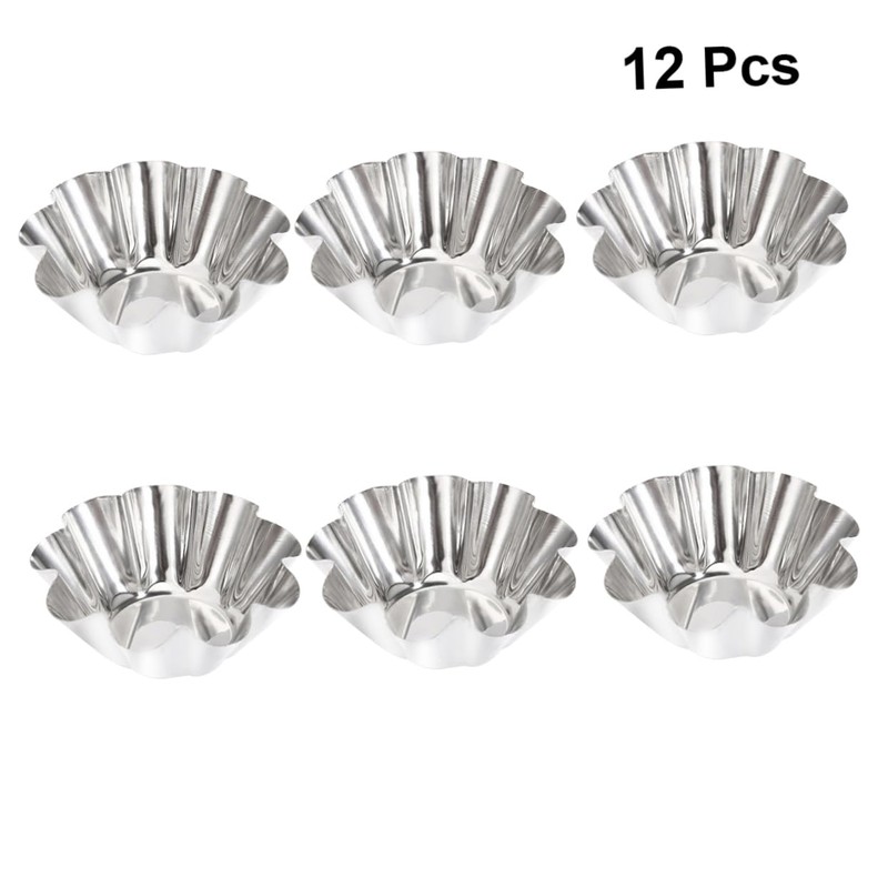 UTHCLO 12Pcs Stainless Steel Tart Pans Reusable Cupcake and Muffin