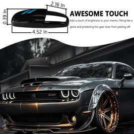 HZEL Car Gear Shift Knob Head Cover, Automotive Gear Shifting Knob Head Protector, Vehicle Interior Decorative Accessories, Compatible with Charger Challenger 2015-2024 Durango 2016-2024 (Black/Blue)