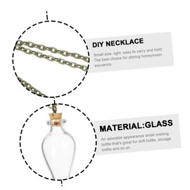 Abaodam Miniature Glass Wishing Bottle Pendant Small Tiny Glass Spell Jars Bottle Necklaces Lucky Bottle for DIY Crafts Women Jewelry
