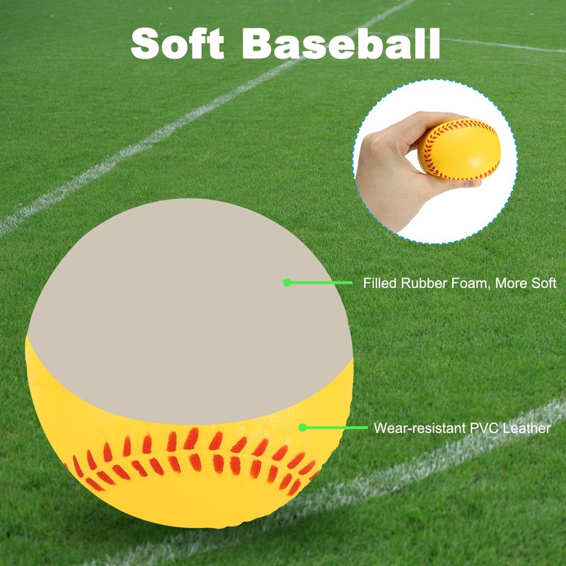 PATIKIL 9 Inch Foam Baseball 12 Pack Soft Practice Baseballs