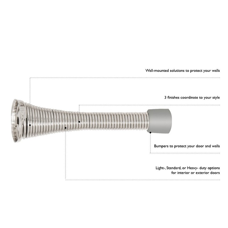 Design House 181701 Spring Door Stop, 10-Pack, Satin Nickel