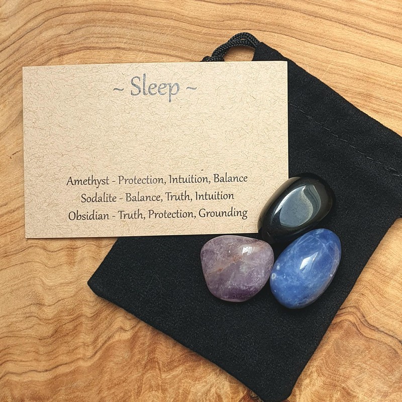 Sleep Crystal Tumblestone Set | Healing Crystals for Restful Sleep
