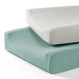 lulumoon lulumoon Baby Changing Pad Cover: Muslin Diaper Changing Table Pad Cover - Changing Pad Sheets for Girls Boys