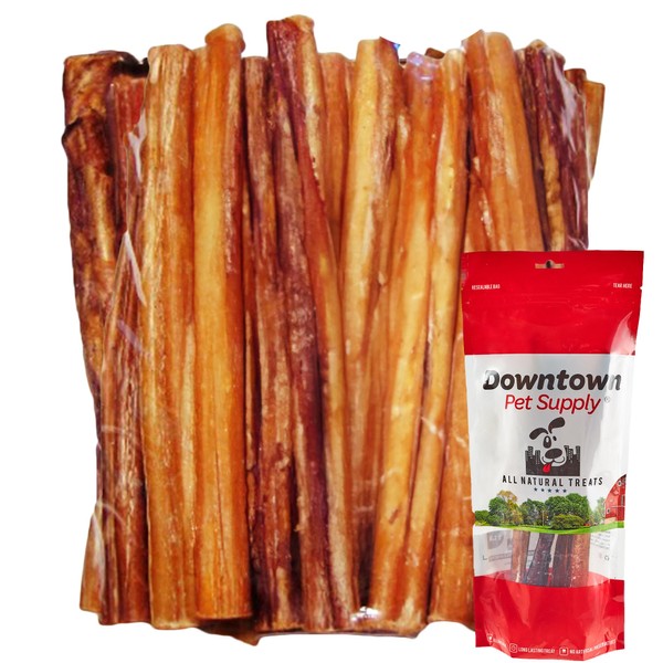 Downtown Pet Supply Bully Sticks for Dogs (12", 4-Pack, Regular) Non-GMO, Grain Free, Rawhide Free Dog Chews Long Lasting Non-Splintering Pizzle Sticks - Low Odor Bully Sticks for Large Dogs