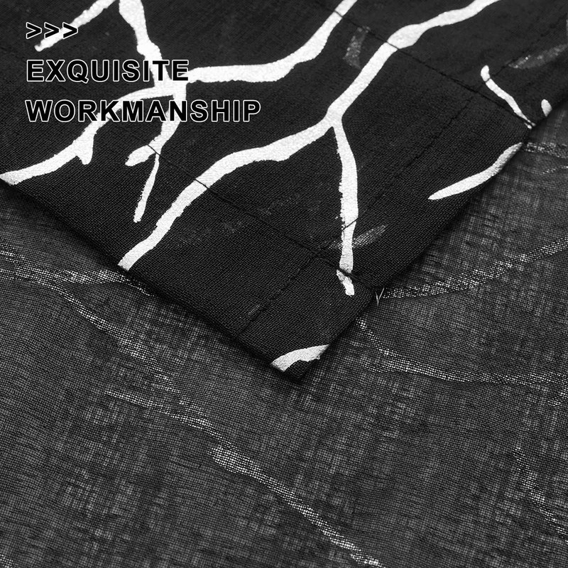 FINECITY Curtains, 2 Pair Black Silver Sheer, 52 x 84