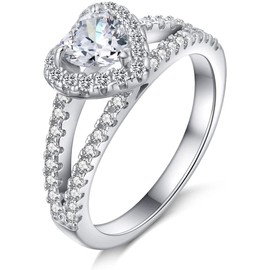 Jiahanzb 18K Gold Plated 925 Sterling Silver Engagement Rings for Women, Eternity Engagement Rings for Her, Infinity Anniversary Diamond Ring Set Jewelry, Sterling Silver, Cubic Zirconia