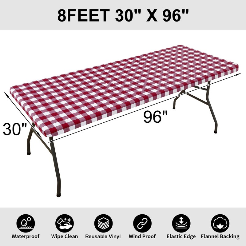 Smiry - Mantel rectangular de pícnic, elásticos, impermeables, ajustados, con