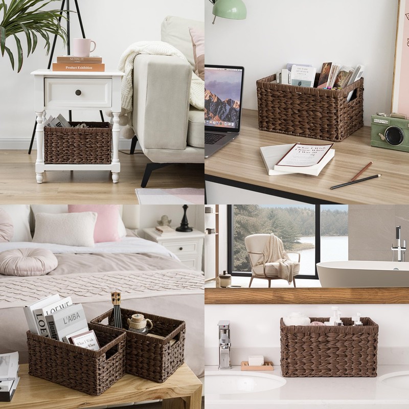 GRANNY SAYS Wicker Storage Baskets for Shelves, Wicker Baskets for