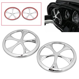 Unbranded Front Speaker Grills Trim Cover For Harley Touring Ultra Limited FLHTK Tri 14-up