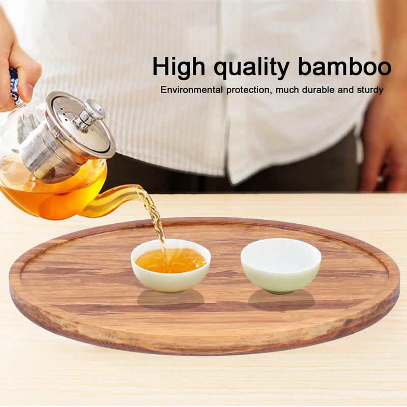 Japanese Style Bamboo Tea Tray Food Serving Plate Platter Dishes