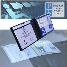 AKH® Purple PU Leather Disabled ID Card Holder with Timer - Hologram Safe