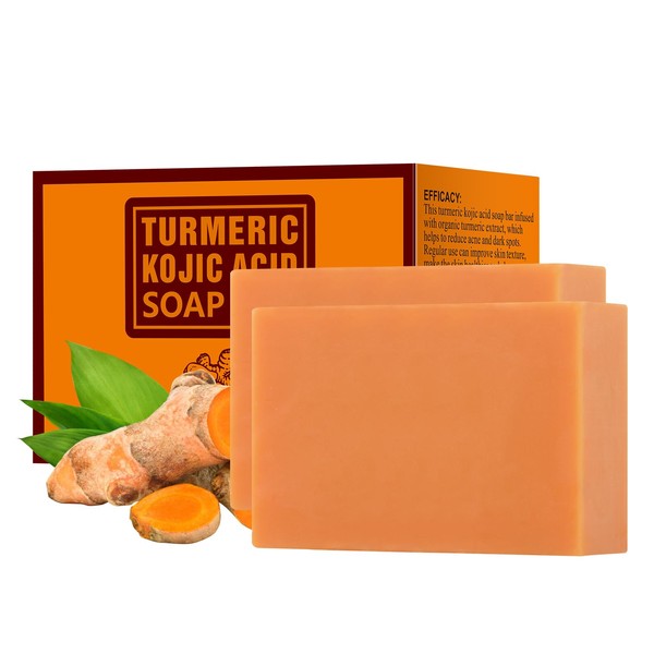 Kojic Acid Soap, Turmeric Soap for Face and Body, Deep Cleansing Soap Bar, Hand Soap Bar, Daily Face Wash, Gentle Cleansing Bar Soap for All Skin - 200g/7OZ