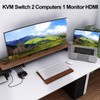 KCEVE HDMI2.1 KVM Switch 8K@60Hz 4K@120Hz, KVM Switch for 2