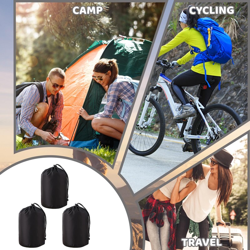3Pcs Waterproof Drawstring Bag, Waterproof Sleeping Bag Cover & Compression
