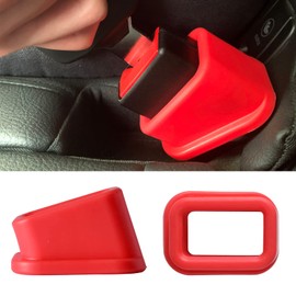 Storchenbeck Pack of 2 Buckle Holders Compatible with Baby Car Seats - Hold the Belt Holder in an upright position to facilitate buckling (01, Red)