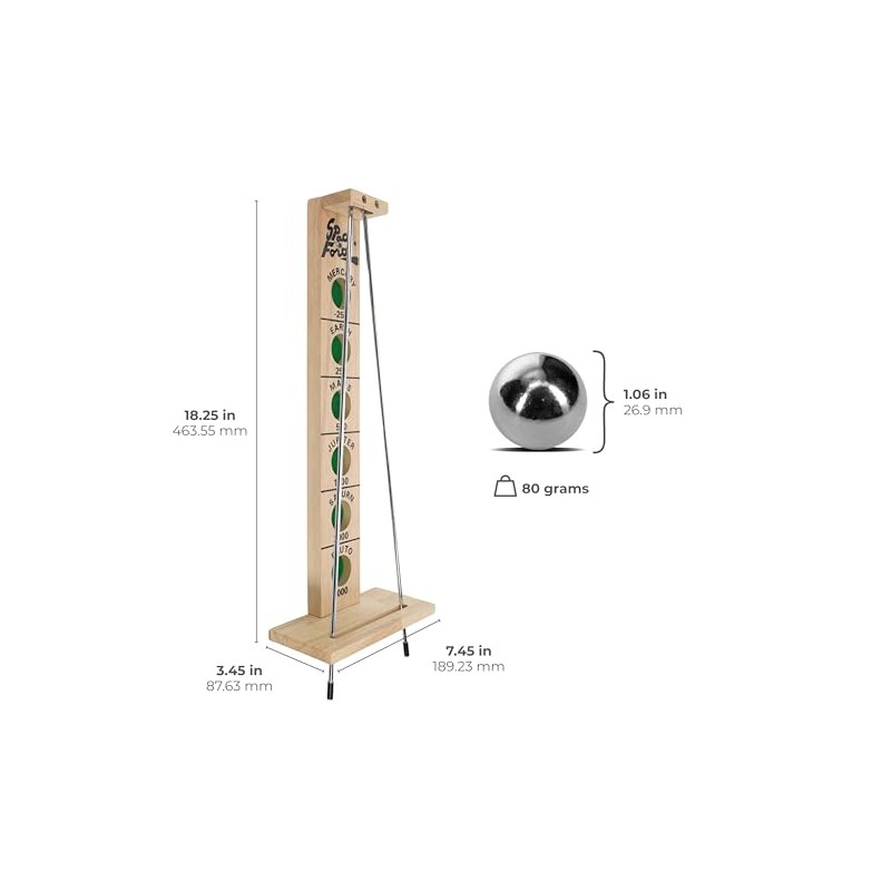 WE Games Shoot the Moon - Classic Solid Wood Rolling