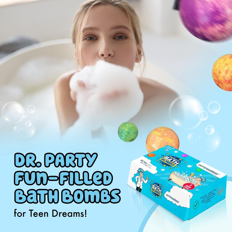6-Pack Fun & Fizzy Bath Bombs for Teens – Vibrant