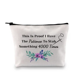 Cross Stitch Gift Cross Stitch Project Bag This Is Proof I Have The Patience to Stab Something 4000 Times Sewing Project Bag (Stab Sth. 4000 Times CA)