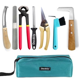 Docdciy 8 Inch Farrier Hoof Trimmer, Sharpener Kit for Goats, Pigs, and Hooved Animals, Professional Hoof Clippers, Rasp, and Trimming Tools for Goat Hooves, Complete Goat Hoof Care Kit