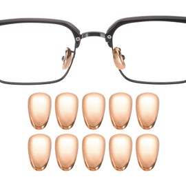 HARFINGTON 5 Pairs Eyeglass Nose Pad 4mm Thickness PVC Anti-Slip Glasses Nose Grips Imitation Pure Titanium Glasses Nose Pads for Plastic Frames Glasses, Rose Gold