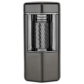 Xikar Meridian Triple Soft Flame Cigar Lighter, Powerful, Elegant, Innovative, Reliable Flint Ignition, Large Easy-to-Use Roller Bar, EZ-View Fuel Window, High Altitude Performance, Gunmetal