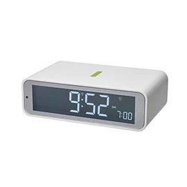 SELVA TFA Wireless Alarm Clock Twist with Alarm Activation by 180 Degree Rotation, Display Lighting, Soft Night Light, Light Sensor and Snooze Function (White)