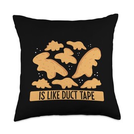 Dino Chicken Nugget Pillow Set Stuffed Animal Lover Eating Dino Nuggets Throw Pillow, 18x18, Multicolor