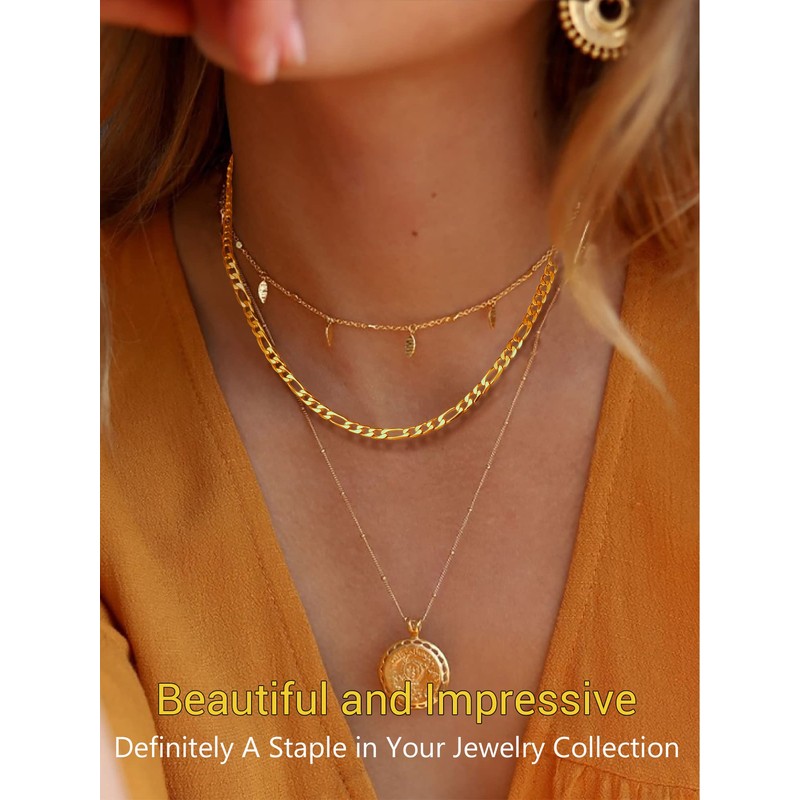 Prosteel Men's Stainless Steel 18K Gold-Plated Classic Figaro Chain /