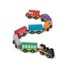 Melissa & Doug Wooden Train Cars, 8-Piece Magnetic Train Set