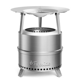 TURBRO Fireside Pluto Heat Deflector for 19/19.5in Firepit and R19 Fire Pit, Redirects Heat Outward, 304 Stainless Steel Accessory with Handles and Foldable Legs, for Outdoor and Patio Use