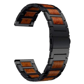 Anrir Bands for Galaxy Watch 6 Classic 47mm 43mm/Galaxy Watch 6 44mm 40mm Bands, 20mm Red Sandalwood Watch Band for Galaxy Watch 5 40mm 44mm/Galaxy Watch 5 Pro 45mm Bands Men Women-Black