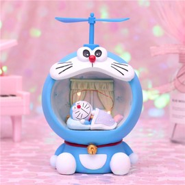 Piggy Bank Light Cute Shape Exquisite Soft Plastic Button Cartoon Money Box Lamp for Children Gifts Lying Posture Blue