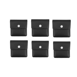 Rmeet Pocket Ashtray, Portatif 6 Pack Reusable Ash Bag PVC Portable Mini Crazy Bag Sans Odeur Black 8.5 x 7.5 cm