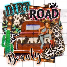 Handmade Sublimation Print Dirt Road Beauty Ready to Press Heat Transfer