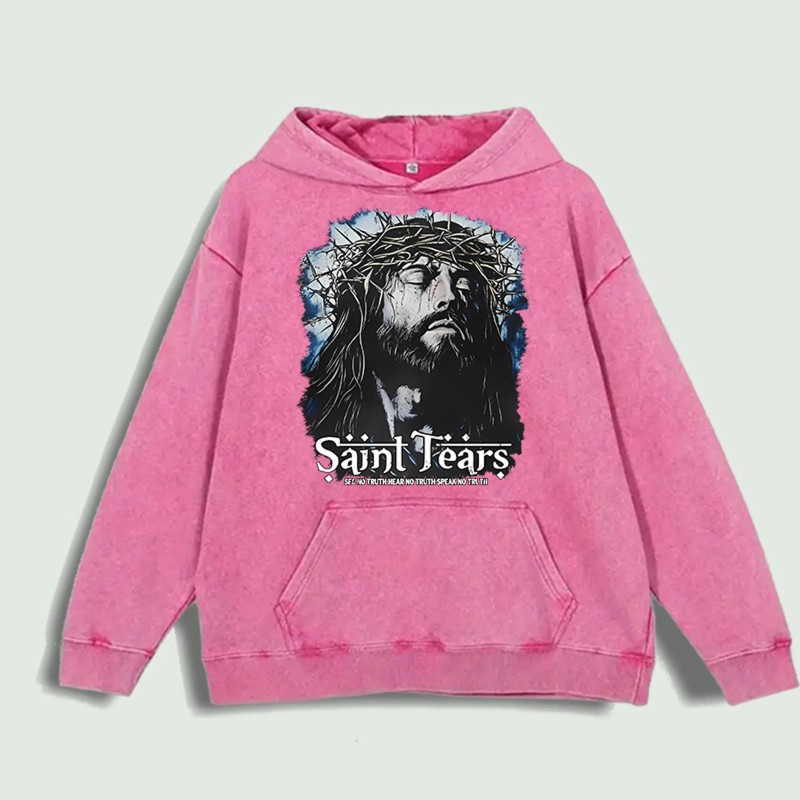 Saint Tears Graphic Hoodie 100% Cotton US Warehouse 6 ColorsColor: