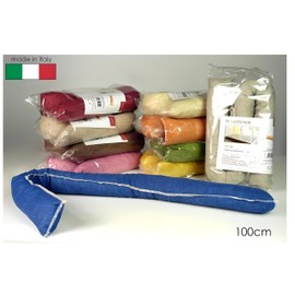 Draught excluder in fabric draught excluder 100 cm in cotton plain pattern draught excluder cotton draught excluder padded universal doors windows, 1 piece, assorted colours made in Italy
