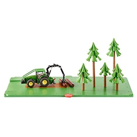 siku 5605, Forestry Set with Tractor, 2 base plates and 5 trees, Plastic/Metal, Green, Multifunctional